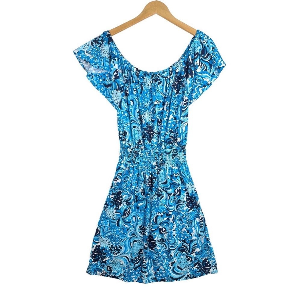 NWT Lilly Pulitzer Clarette Dress in Resort White Mermazing Size S Womens Blue